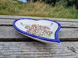 Heart Dish (curved) - Pringle the Highland Cow