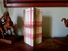 Load image into Gallery viewer, A tall vase on a wooden shelf with a horse statue beside it
