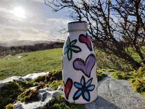 Milk Bottle Vase - Helen Happy Heart
