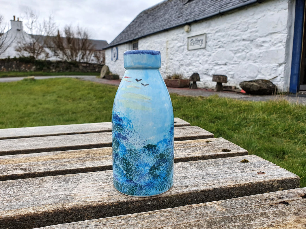 Milk bottle Vase - Lucy Sea Breeze